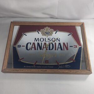 Molson Canadian Clock Mirror Vintage Wall Large Beer Sign Stamford Art Mancave
